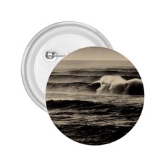 Sea Ocean Waves Sunset Sunrise Rough Seas Nature Black White 2 25  Buttons by danenraven