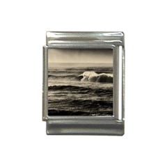 Sea Ocean Waves Sunset Sunrise Rough Seas Nature Black White Italian Charm (13mm) by danenraven