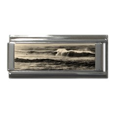 Sea Ocean Waves Sunset Sunrise Rough Seas Nature Black White Superlink Italian Charm (9mm) by danenraven