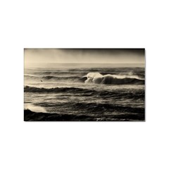 Sea Ocean Waves Sunset Sunrise Rough Seas Nature Black White Sticker Rectangular (10 Pack) by danenraven