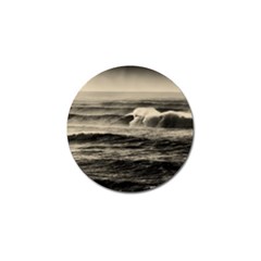 Sea Ocean Waves Sunset Sunrise Rough Seas Nature Black White Golf Ball Marker (4 Pack) by danenraven