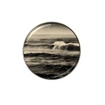 Sea Ocean Waves Sunset Sunrise Rough Seas Nature Black White Hat Clip Ball Marker (4 pack) Front