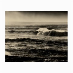 Sea Ocean Waves Sunset Sunrise Rough Seas Nature Black White Small Glasses Cloth by danenraven