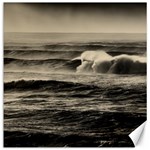 Sea Ocean Waves Sunset Sunrise Rough Seas Nature Black White Canvas 16  x 16  15.2 x15.41  Canvas - 1