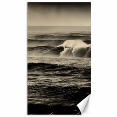 Sea Ocean Waves Sunset Sunrise Rough Seas Nature Black White Canvas 40  X 72  by danenraven