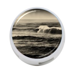 Sea Ocean Waves Sunset Sunrise Rough Seas Nature Black White 4-port Usb Hub (two Sides) by danenraven