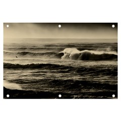 Sea Ocean Waves Sunset Sunrise Rough Seas Nature Black White Banner And Sign 6  X 4  by danenraven