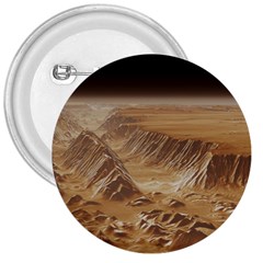 Mars Crater Planet Canyon Cliff Nasa Astronomy 3  Buttons by danenraven