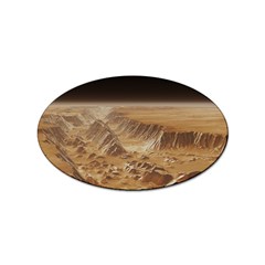 Mars Crater Planet Canyon Cliff Nasa Astronomy Sticker Oval (10 Pack) by danenraven