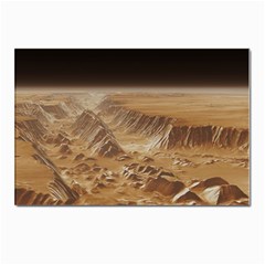 Mars Crater Planet Canyon Cliff Nasa Astronomy Postcards 5  X 7  (pkg Of 10) by danenraven