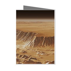 Mars Crater Planet Canyon Cliff Nasa Astronomy Mini Greeting Cards (pkg Of 8) by danenraven