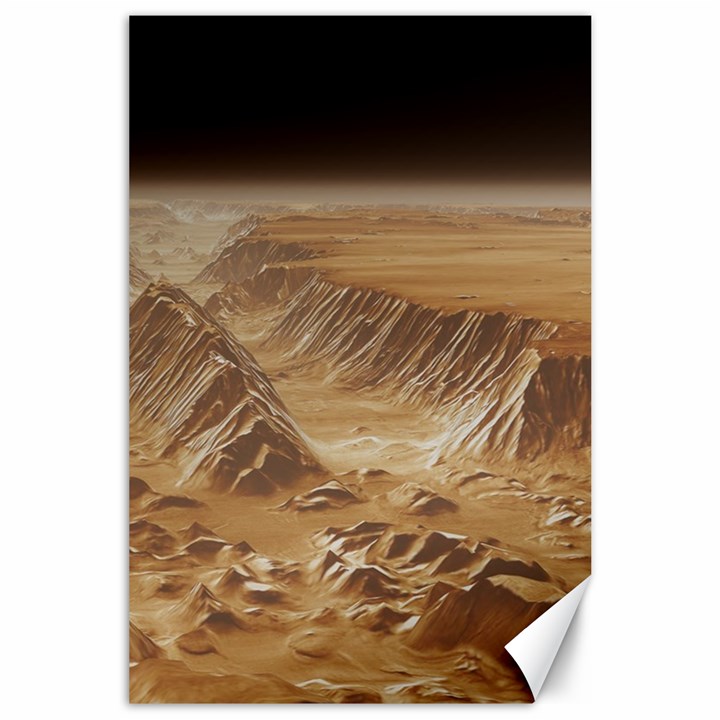 Mars Crater Planet Canyon Cliff Nasa Astronomy Canvas 24  x 36 