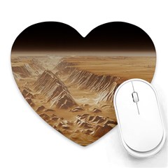 Mars Crater Planet Canyon Cliff Nasa Astronomy Heart Mousepad by danenraven