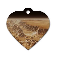 Mars Crater Planet Canyon Cliff Nasa Astronomy Dog Tag Heart (two Sides) by danenraven