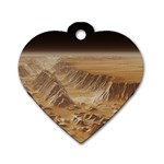 Mars Crater Planet Canyon Cliff Nasa Astronomy Dog Tag Heart (Two Sides) Front