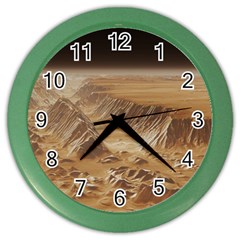 Mars Crater Planet Canyon Cliff Nasa Astronomy Color Wall Clock by danenraven