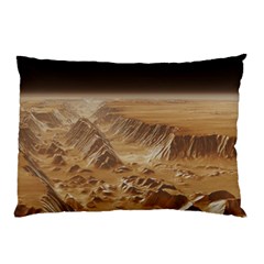 Mars Crater Planet Canyon Cliff Nasa Astronomy Pillow Case by danenraven