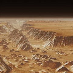 Mars Crater Planet Canyon Cliff Nasa Astronomy Play Mat (square) by danenraven