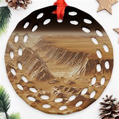 Mars Crater Planet Canyon Cliff Nasa Astronomy Ornament (round Filigree) by danenraven