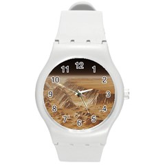 Mars Crater Planet Canyon Cliff Nasa Astronomy Round Plastic Sport Watch (m) by danenraven