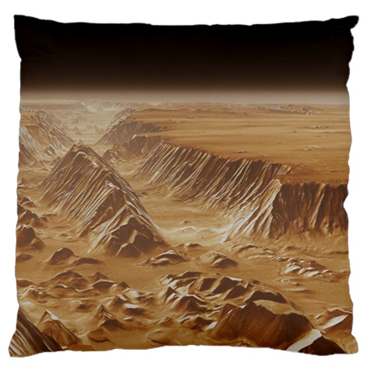 Mars Crater Planet Canyon Cliff Nasa Astronomy Large Cushion Case (Two Sides)