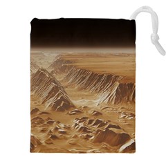 Mars Crater Planet Canyon Cliff Nasa Astronomy Drawstring Pouch (5xl) by danenraven