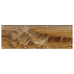 Mars Crater Planet Canyon Cliff Nasa Astronomy Banner And Sign 9  X 3  by danenraven