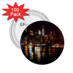 New York City Panorama Urban Hudson River Water 2 25  Buttons (100 Pack)  by danenraven