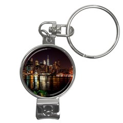 New York City Panorama Urban Hudson River Water Nail Clippers Key Chain by danenraven