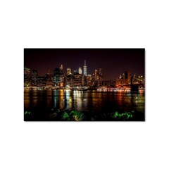 New York City Panorama Urban Hudson River Water Sticker (rectangular) by danenraven