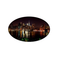 New York City Panorama Urban Hudson River Water Sticker Oval (100 Pack) by danenraven