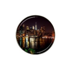 New York City Panorama Urban Hudson River Water Hat Clip Ball Marker by danenraven