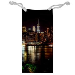 New York City Panorama Urban Hudson River Water Jewelry Bag by danenraven