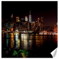 New York City Panorama Urban Hudson River Water Canvas 16  X 16  by danenraven