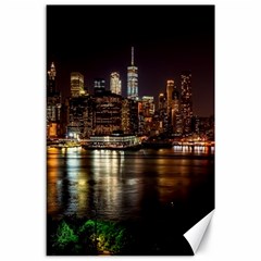 New York City Panorama Urban Hudson River Water Canvas 24  X 36  by danenraven