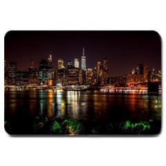 New York City Panorama Urban Hudson River Water Large Doormat by danenraven