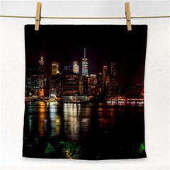 New York City Panorama Urban Hudson River Water Face Towel by danenraven