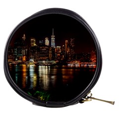 New York City Panorama Urban Hudson River Water Mini Makeup Bag by danenraven