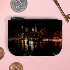 New York City Panorama Urban Hudson River Water Mini Coin Purse by danenraven