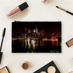 New York City Panorama Urban Hudson River Water Cosmetic Bag (medium) by danenraven