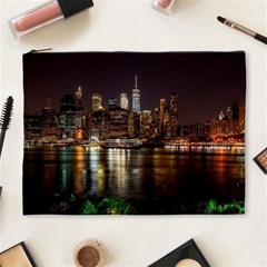 New York City Panorama Urban Hudson River Water Cosmetic Bag (xl) by danenraven