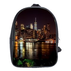 New York City Panorama Urban Hudson River Water School Bag (large) by danenraven