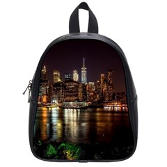 New York City Panorama Urban Hudson River Water School Bag (small) by danenraven