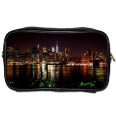 New York City Panorama Urban Hudson River Water Toiletries Bag (one Side) by danenraven