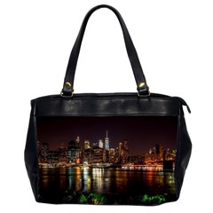 New York City Panorama Urban Hudson River Water Oversize Office Handbag (2 Sides) by danenraven