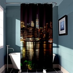 New York City Panorama Urban Hudson River Water Shower Curtain 36  X 72  (stall)  by danenraven