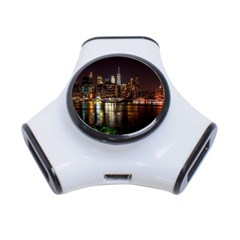 New York City Panorama Urban Hudson River Water 3-port Usb Hub by danenraven