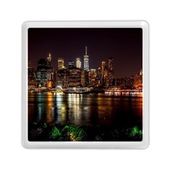 New York City Panorama Urban Hudson River Water Memory Card Reader (square) by danenraven