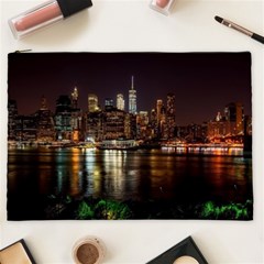 New York City Panorama Urban Hudson River Water Cosmetic Bag (xxl) by danenraven