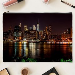 New York City Panorama Urban Hudson River Water Cosmetic Bag (xxxl) by danenraven